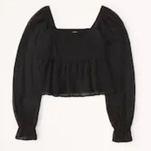 Women's Long-Sleeve Squareneck Babydoll Top Abercrombie & Fitch